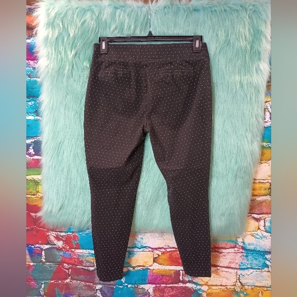 Talbots Black and White Polka Dot Stretchy Skinny Cropped Ankle Pants Size 8 - Picture 8 of 11